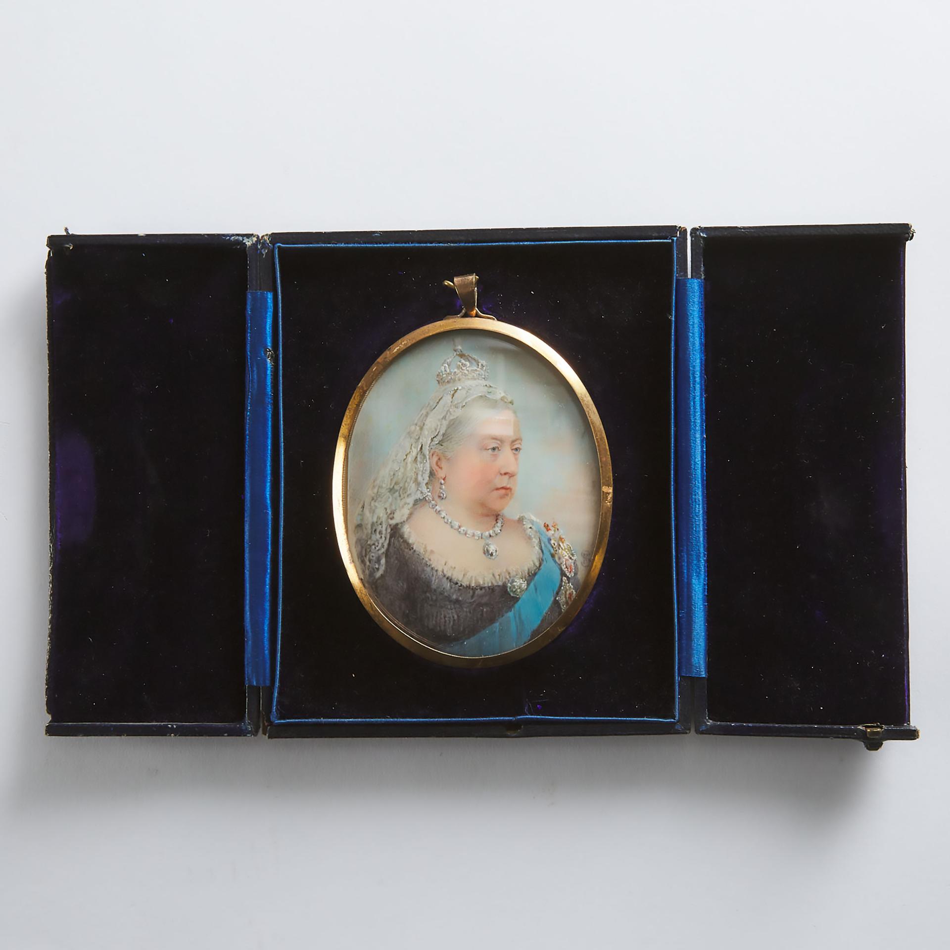 Frederick Sargent - Portrait Miniature Of Queen Victoria, 1897