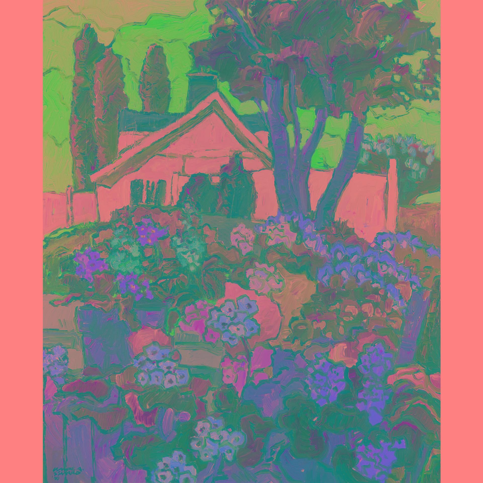 Claude Alphonse Simard (1956-2014) - Dans L'intimite Du Jardin Aux Geraniums, 1990