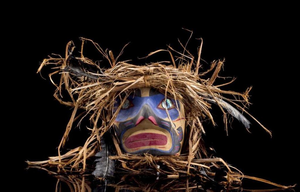 Carl Simeon (1963) - carved and polychromed human mask.