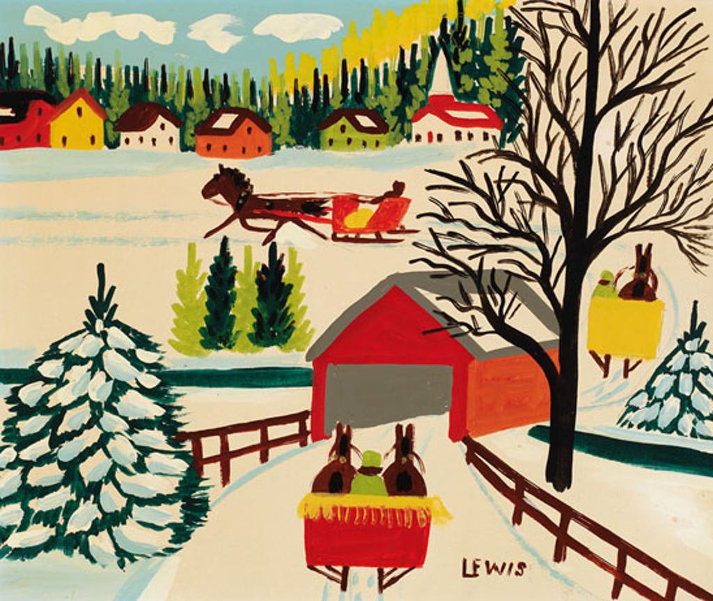 Maud Kathleen Lewis (1903-1970) - Covered Bridge in Winter