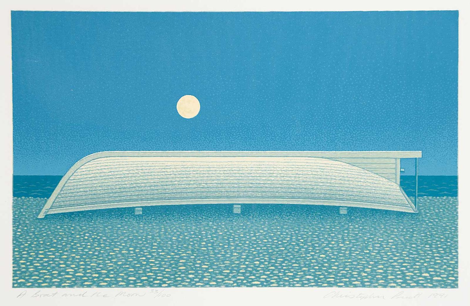 John Christopher Pratt (1935-2022) - A Boat and the Moon  #33/100