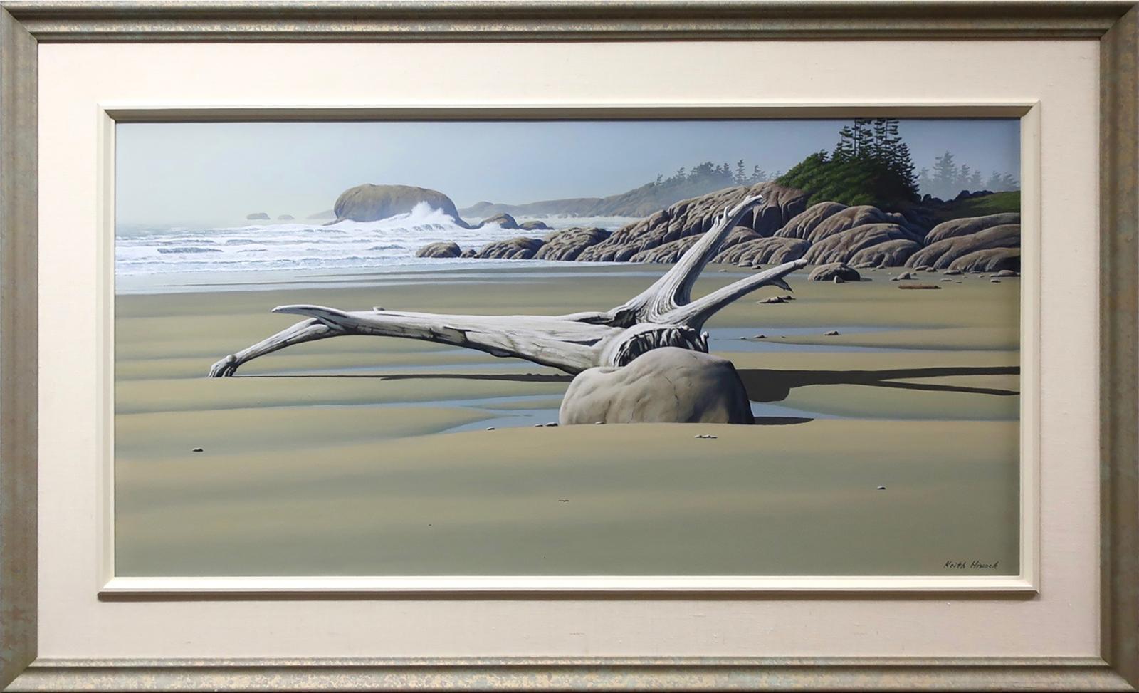 Keith Hiscock (1951) - Untitled (Driftwood And Rock On Beach)