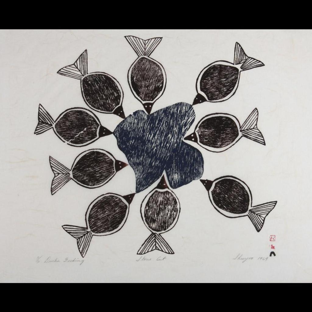 Shouyu Pootoogook (1937) - Ducks Feeding