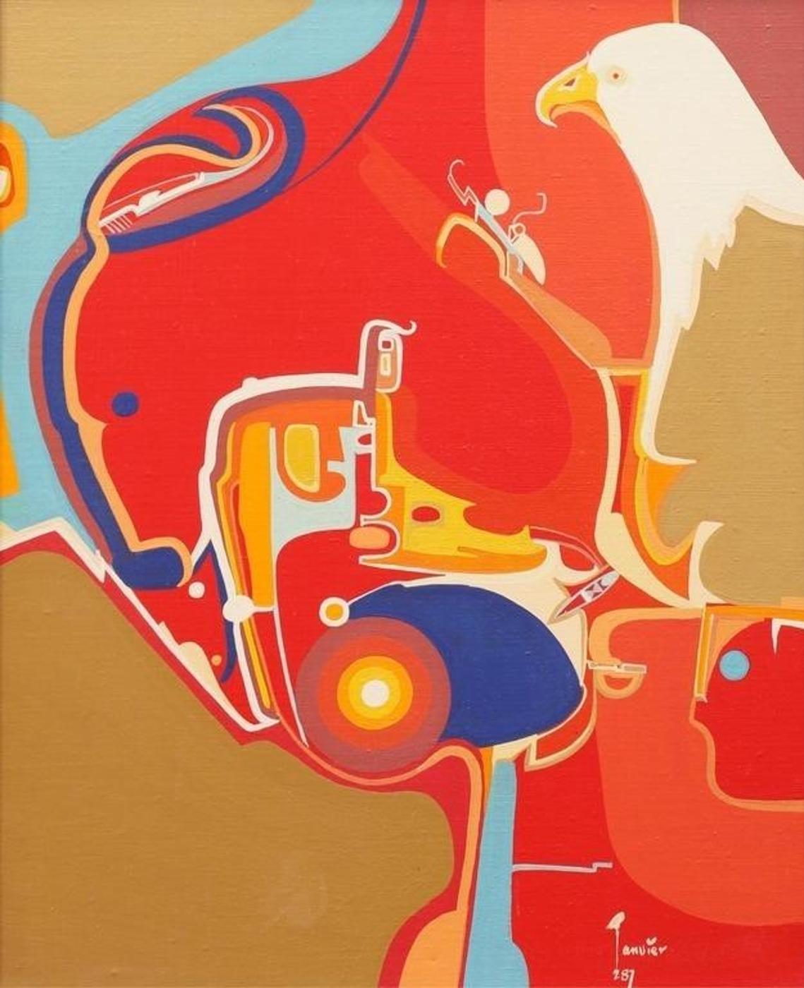 Alex Simeon Janvier (1935-2024) - Composition With Bear And Eagle (...Seer); Ca 1976
