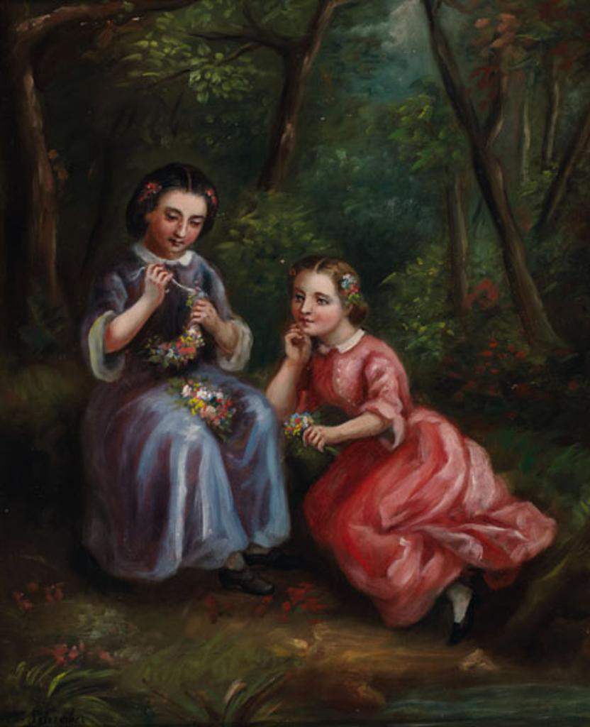 Charlotte Mount Brock (Morrell) Schreiber (1834-1922) - Young Girls Making Flower Crowns