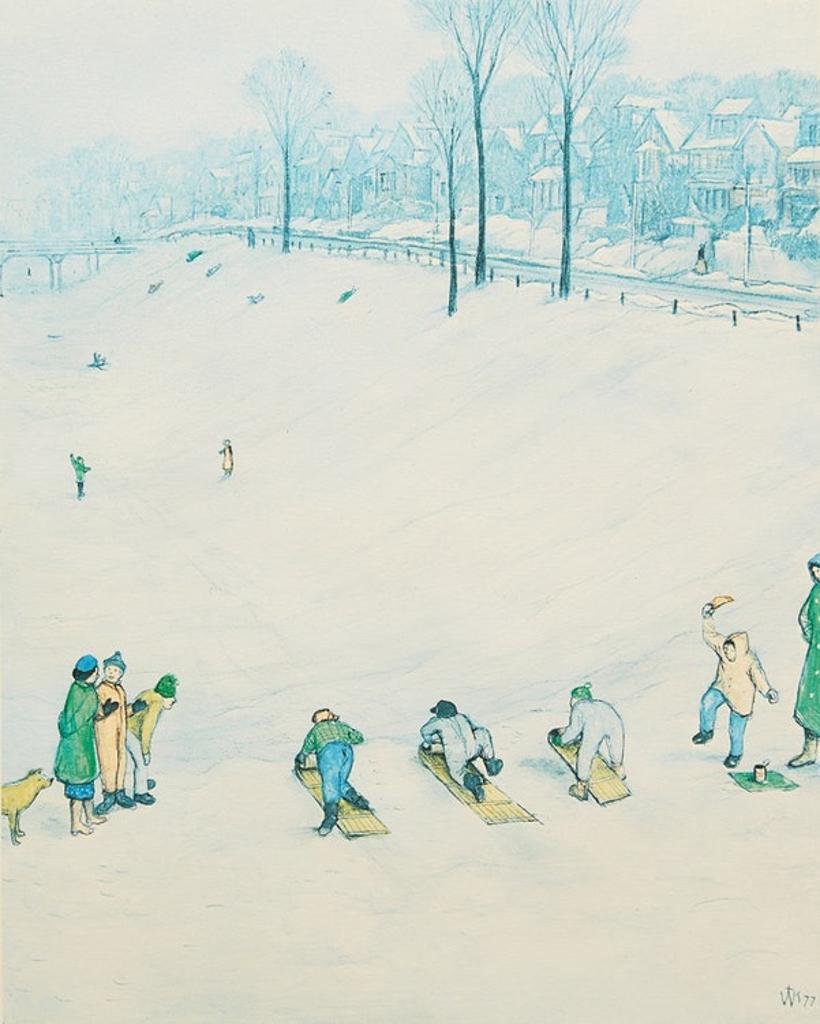 William Kurelek (1927-1977) - Tobogganing