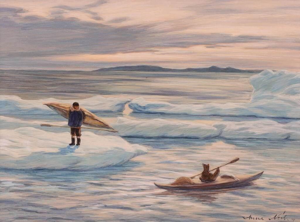 Anna T. Noeh (1926-2016) - Hunters Crossing Pack-Ice; 1977