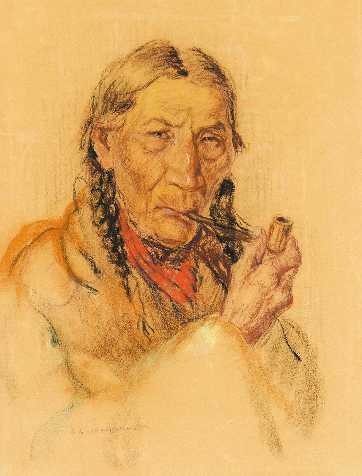 Nicholas (Nickola) de Grandmaison (1892-1978) - Running in the Middle, Sarcee Indian