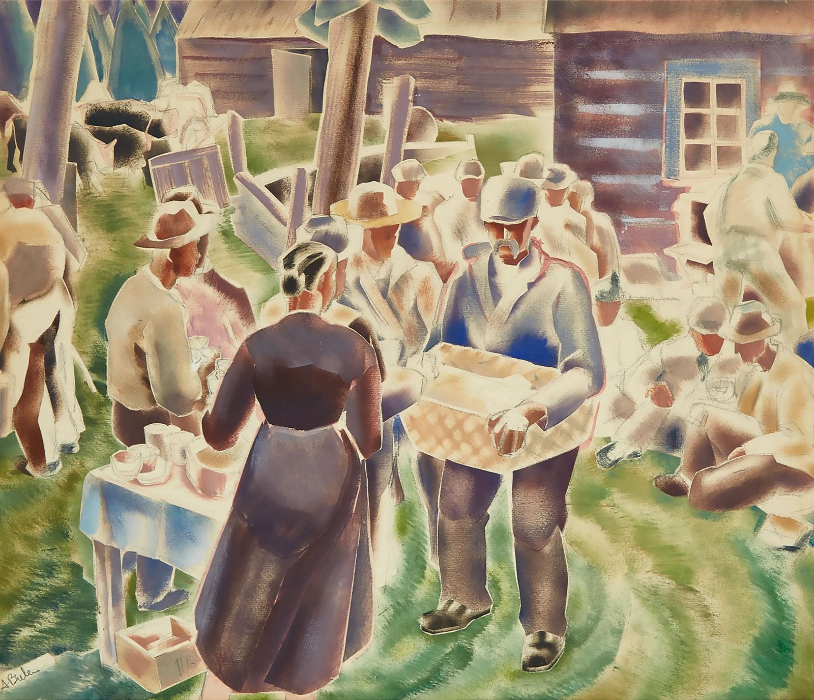 André Charles Biéler (1896-1989) - L'encan À Ste-Adèle, 1935