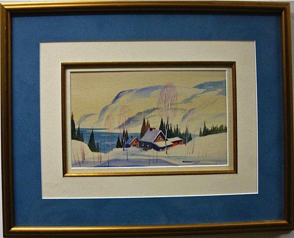 Graham Norble Norwell (1901-1967) - Cabins By Lake - Winter