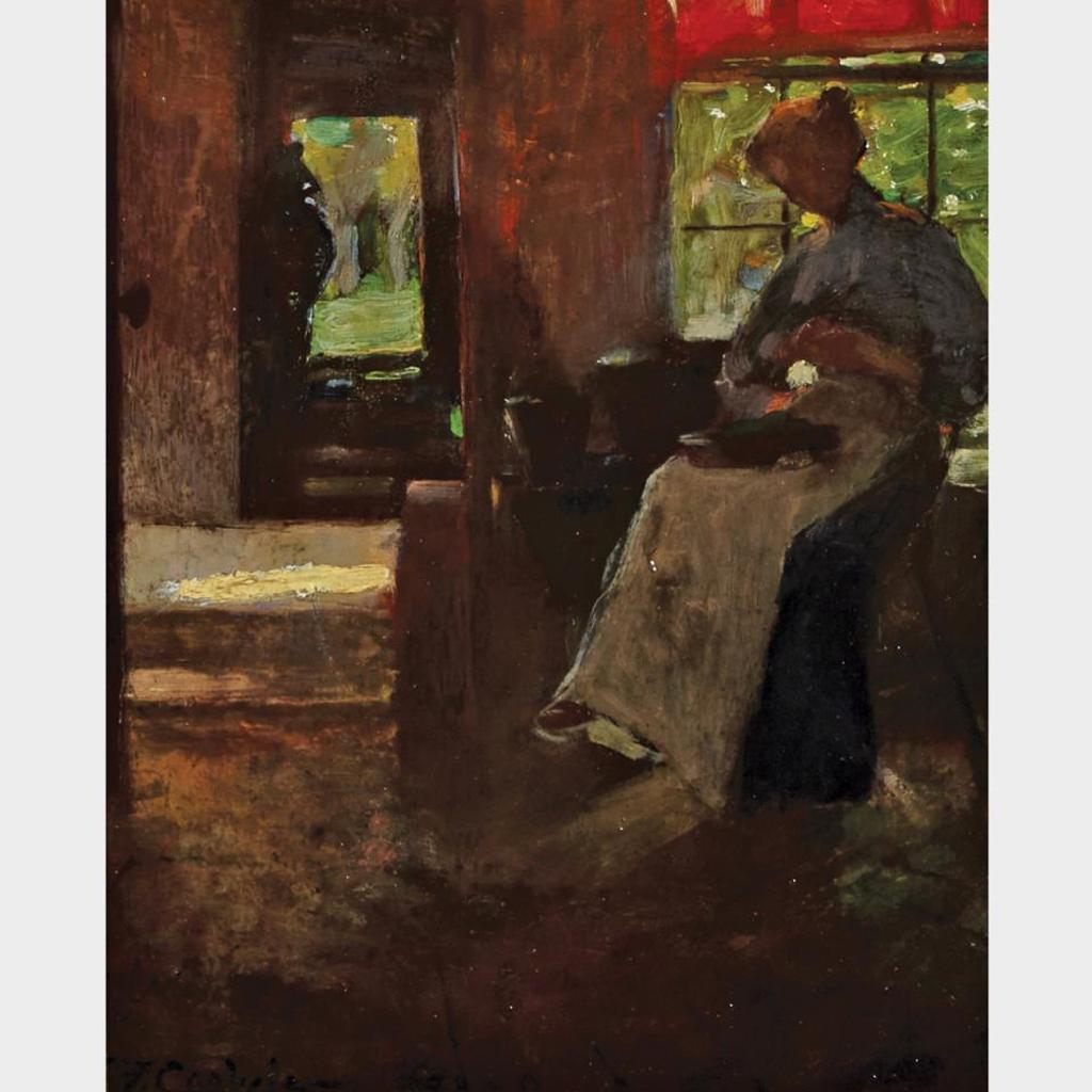 Florence Emily Carlyle (1864-1923) - Untitled - Peeling Potatoes