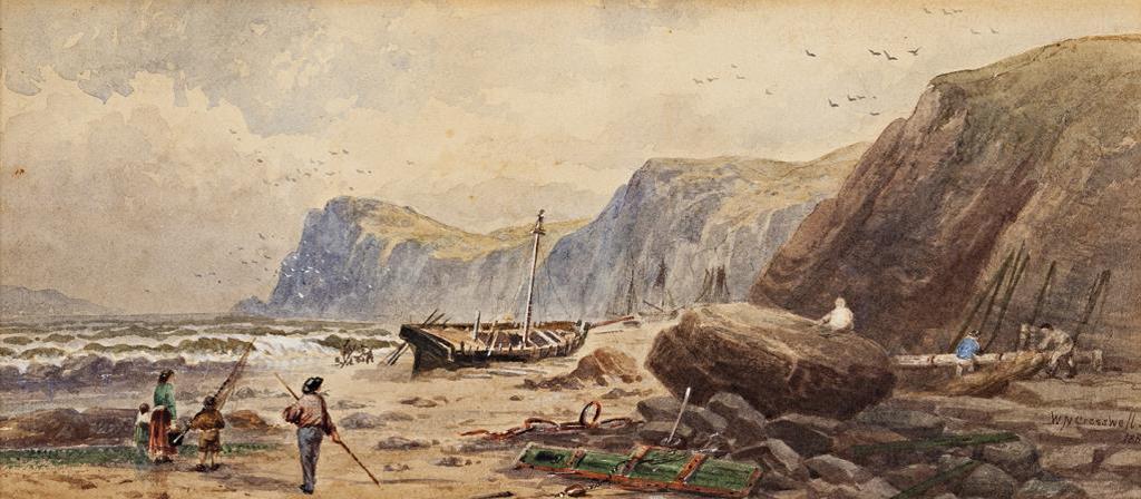 William Nicoll Cresswell (1822-1888) - Mending Ships in a Sheltered Bay