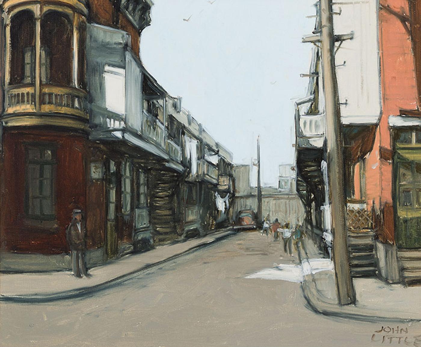 John Geoffrey Caruthers Little (1928-2024) - Ruelle Delorme (Long ago Demolished), Montreal Late Afternoon Sunlight