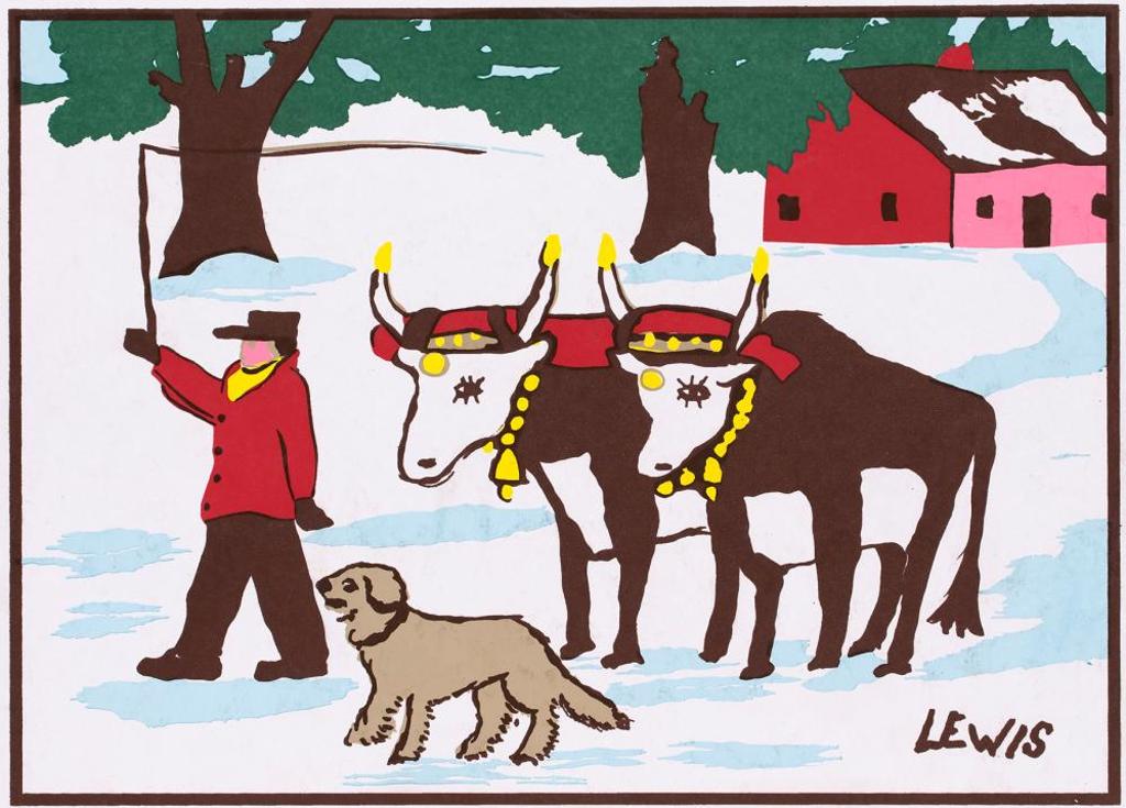 Maud Kathleen Lewis (1903-1970) - Everett and His Dog Leading Oxen
