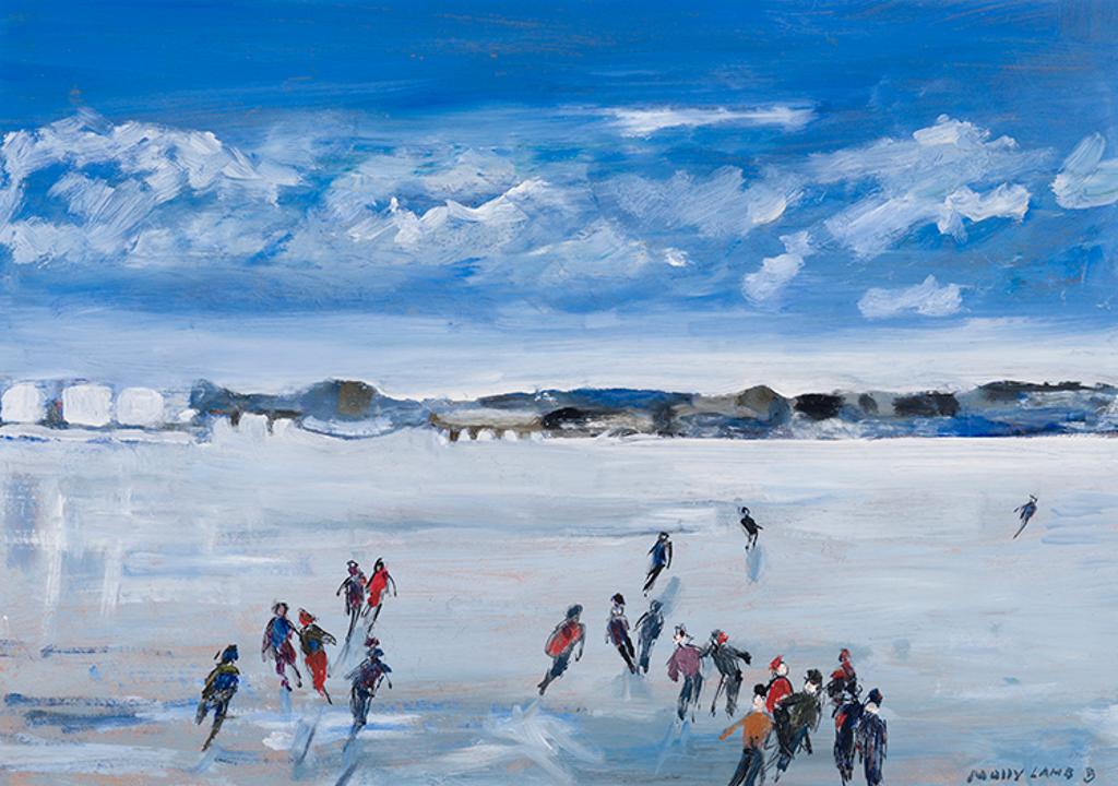 Molly Joan Lamb Bobak (1922-2014) - Skaters on the Saint John River, Fredericton