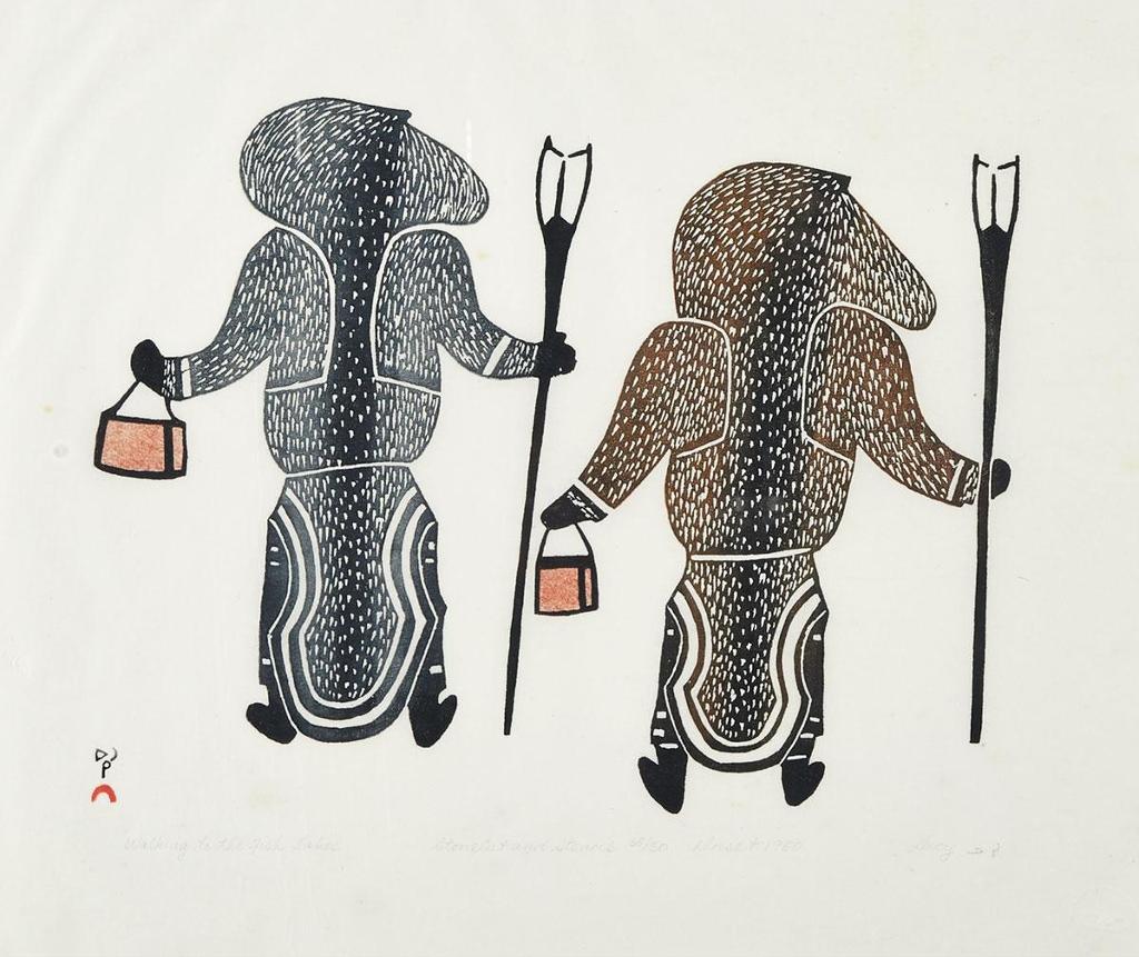 Lucy Qinnuayuak (1915-1982) - Walking To The Fish Lakes