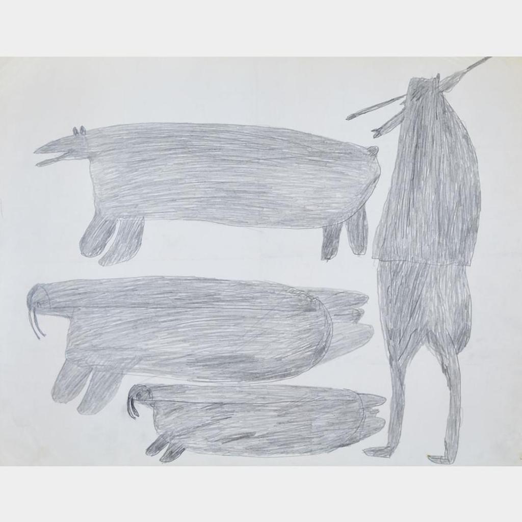 Parr (1893-1969) - Untitled (Hunter With Polar Bear And Walrus)