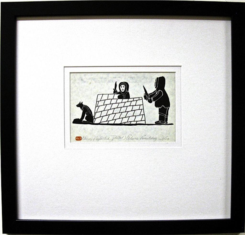 Henry Napartuk (1932-1985) - Eskimo Building Igloo; Eskimo Woman Fishing