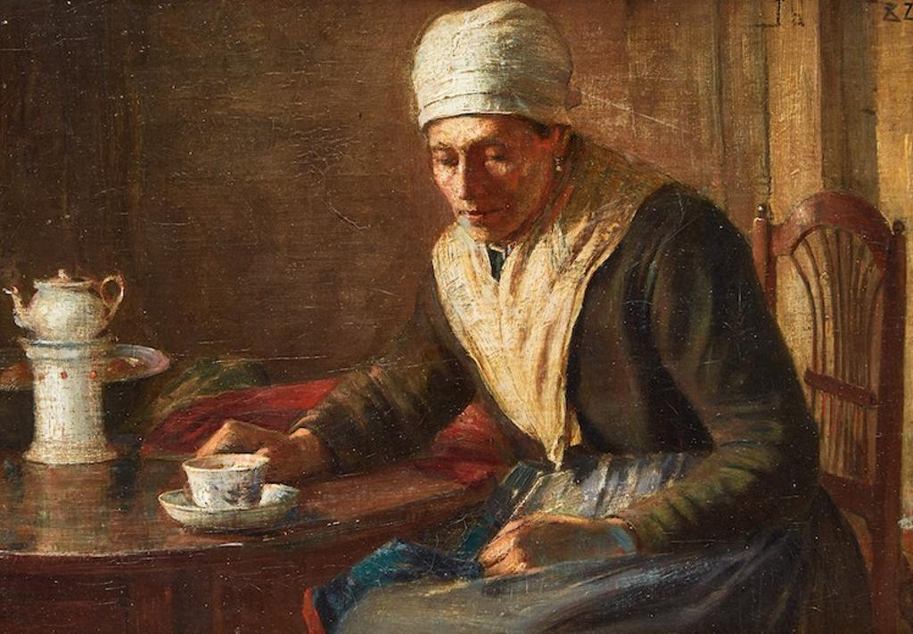 Peleg Franklin Frank Brownell (1857-1946) - Interior with Figure