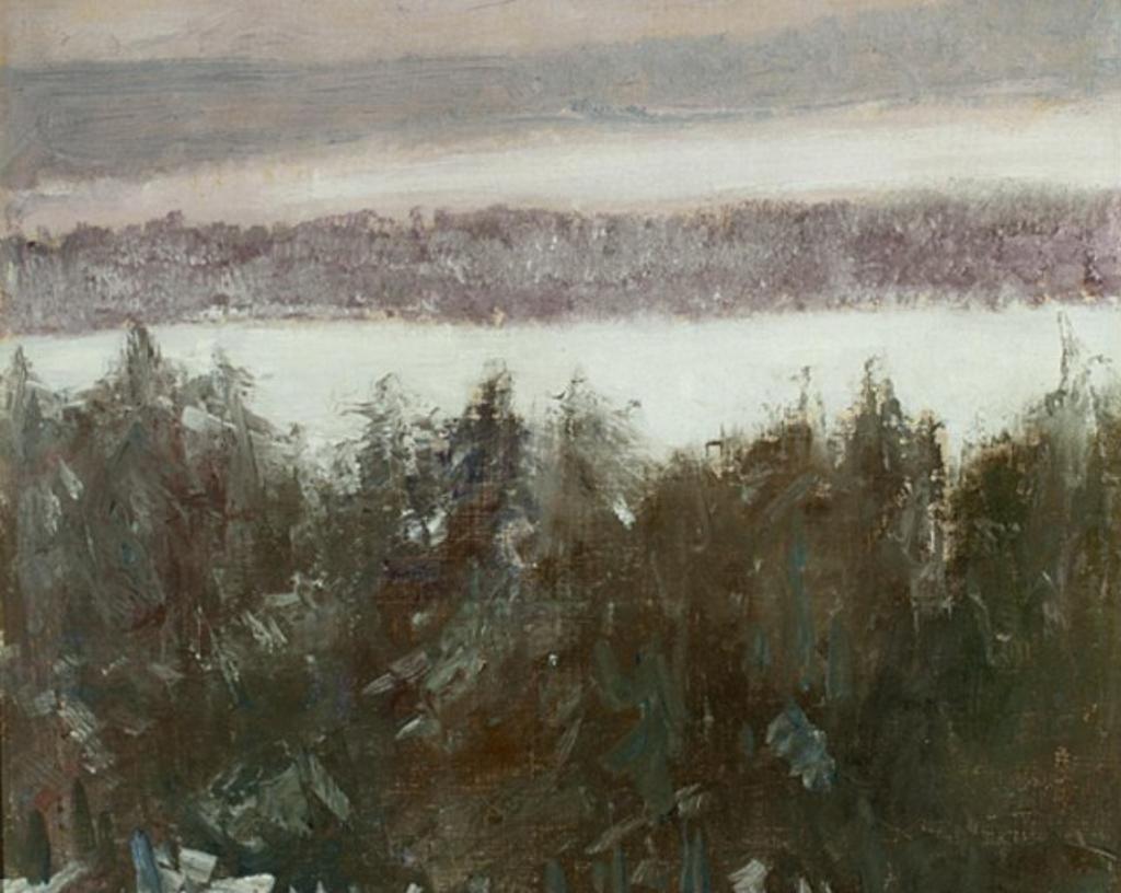 Frederick William Hutchison (1871-1953) - Snow Laden Evergreens