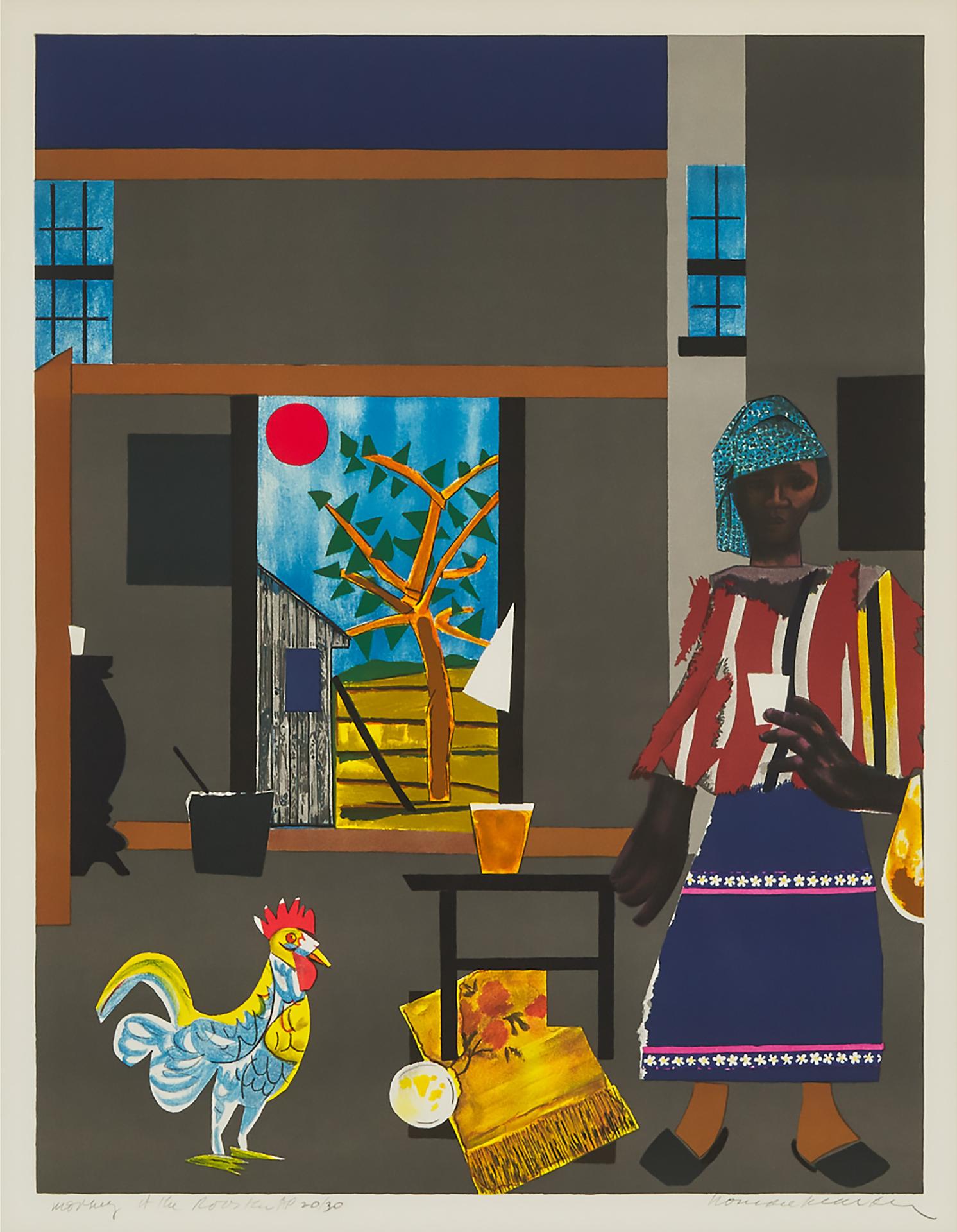 Romare Howard Bearden (1911-1988) - Morning Of The Rooster, 1980 [gelburd/Rosenberg, 99]