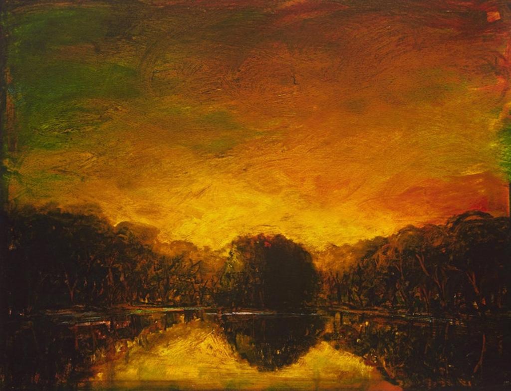 David Charles Bierk (1944-2002) - Olana Pond, to Church
