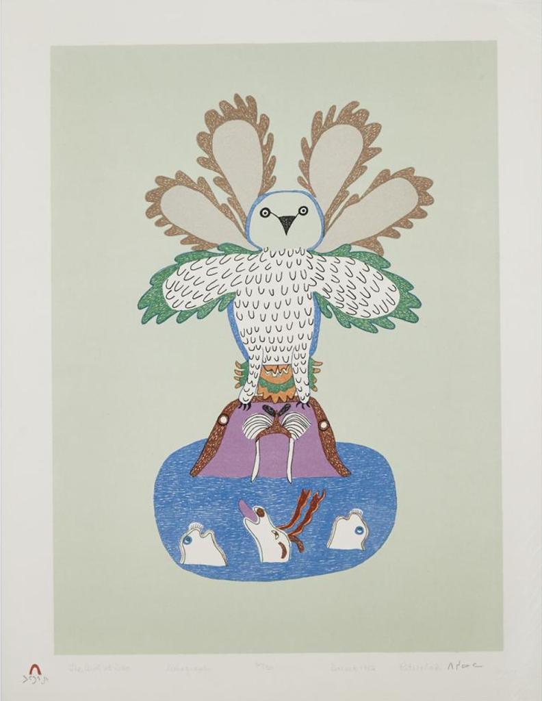 Pitseolak Ashoona (1904-1983) - The Owl At Sea