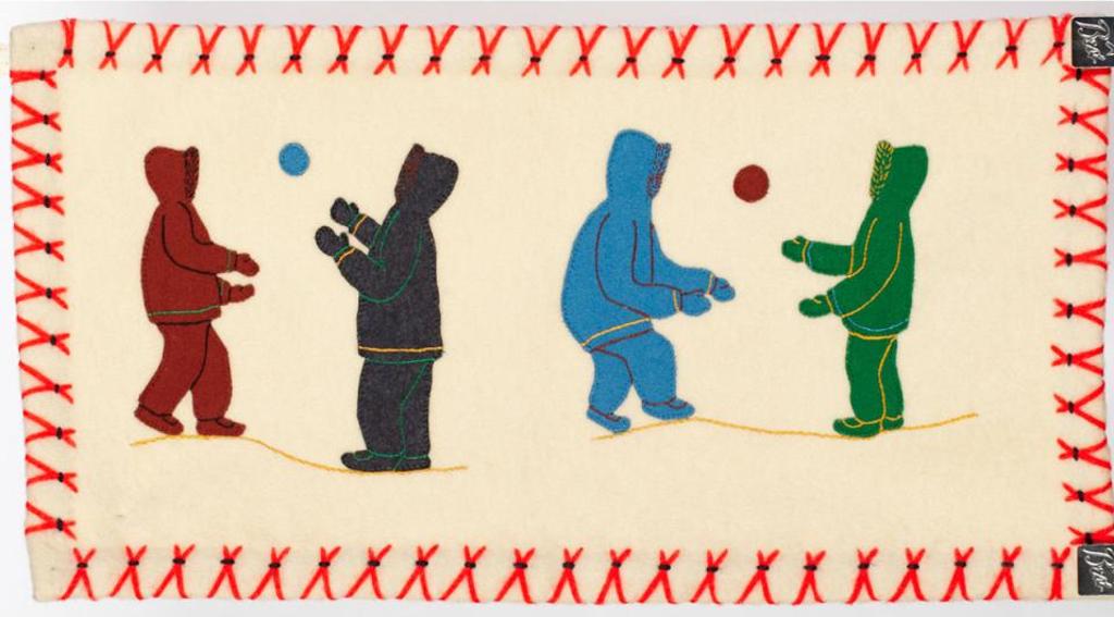 Elisapee Kingaruyak Alareak (1943) - Untitled (Children Tossing Ball)