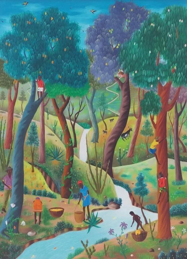 Philton Latortue (1944) - Haitian Family Gathering Fruit