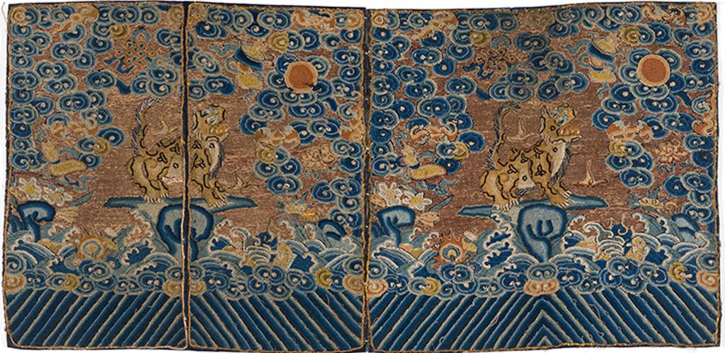 Chinese Art - A Pair of Chinese Military 'Leopard' Rank Badges, Late Qing Dynasty