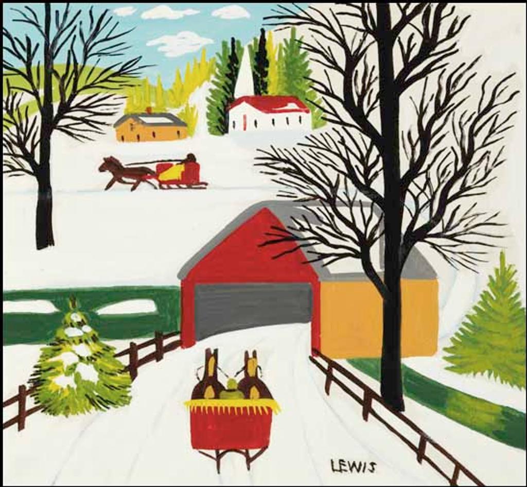 Maud Kathleen Lewis (1903-1970) - Covered Bridge in Winter