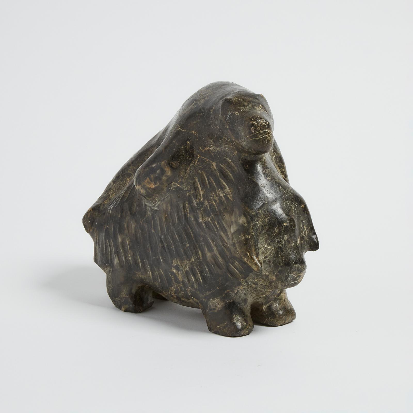 Barnabus Arnasungaaq (1924-2017) - Bear Attacking Musk Ox