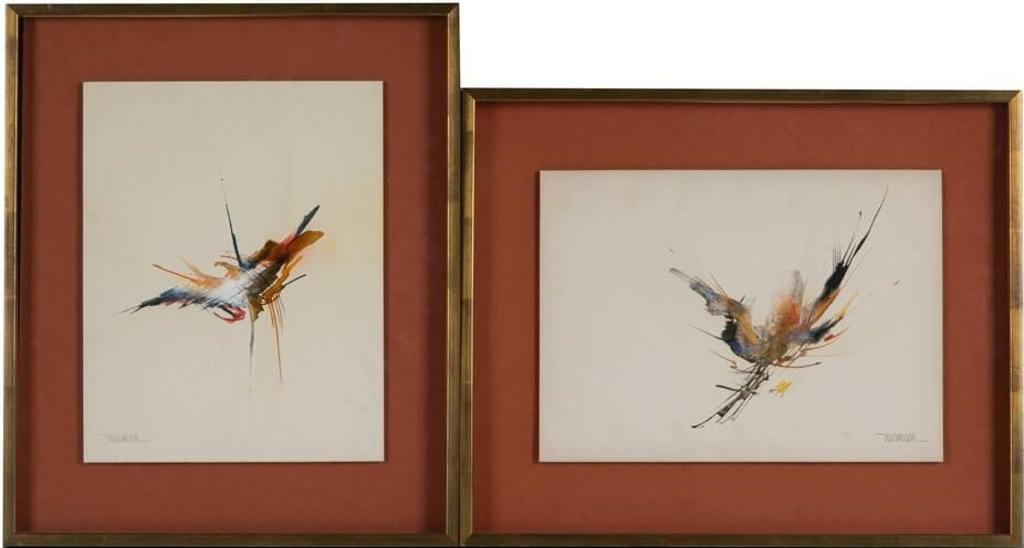 Leonardo Nierman (1932) - Two watercolour drawings