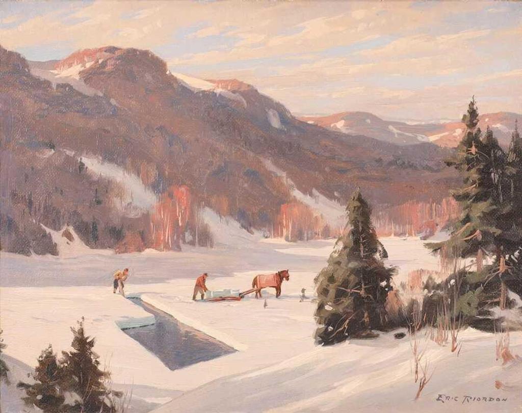 Jon Eric Benson Riordon (1906-1948) - Ice Cutters N.W. Of Ste. Adele