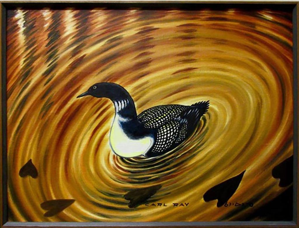 Carl Ray (1942-1978) - Untitled (Loon & Hearts)