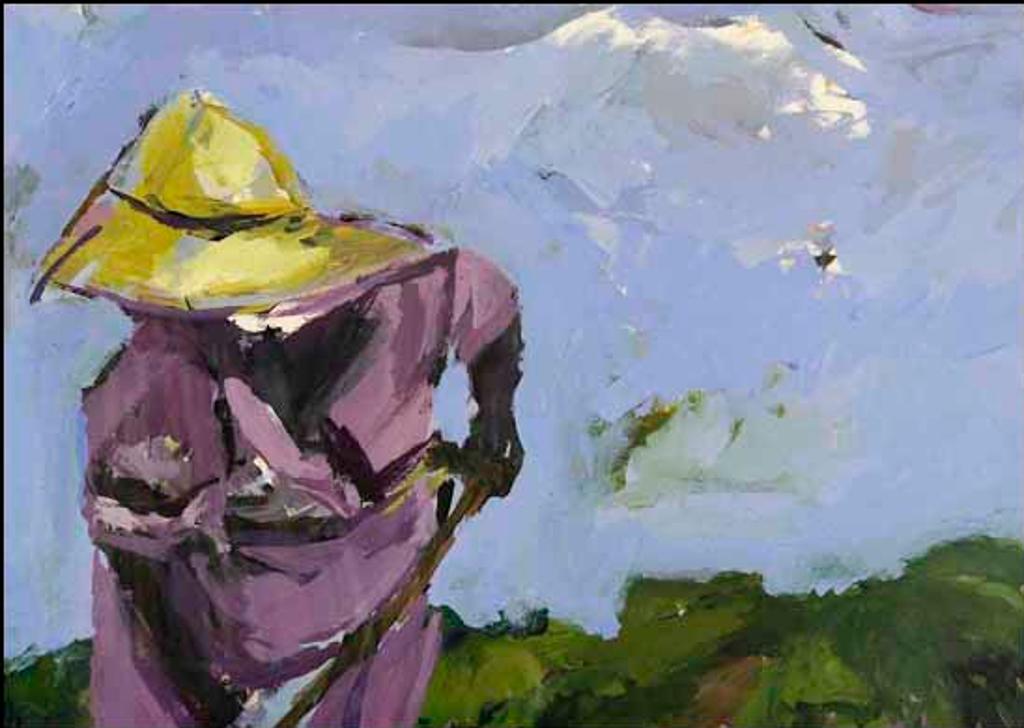 Mina Mabel Forsyth (1921-1987) - Farmer Hoeing with Black Sky (02272/2013-278)