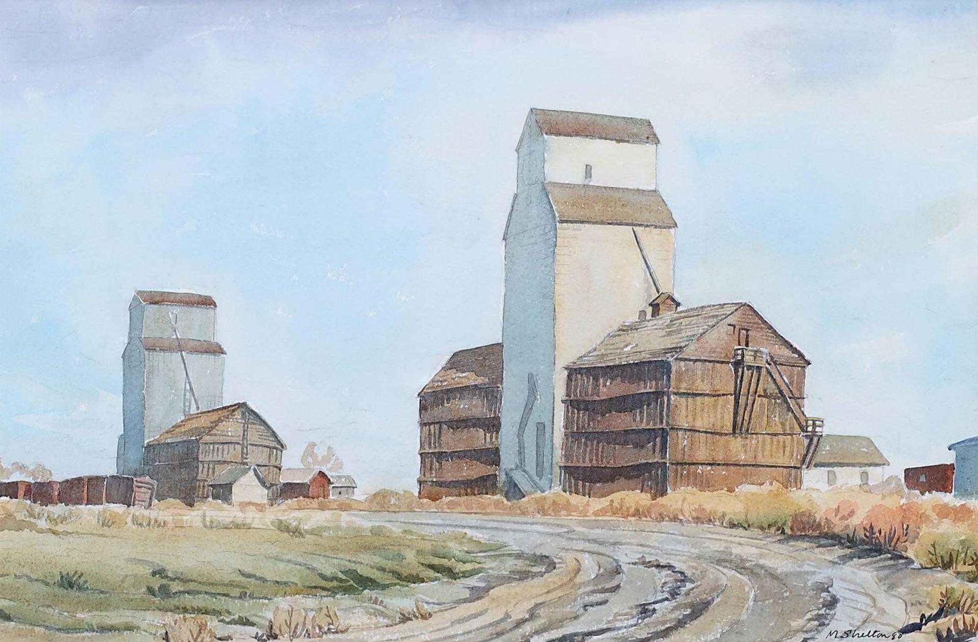 Margaret Dorothy Shelton (1915-1984) - Elevators At Conrich; 1980