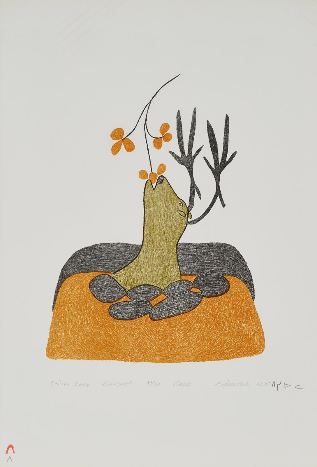 Pitseolak Ashoona (1904-1983) - Caribou Cache