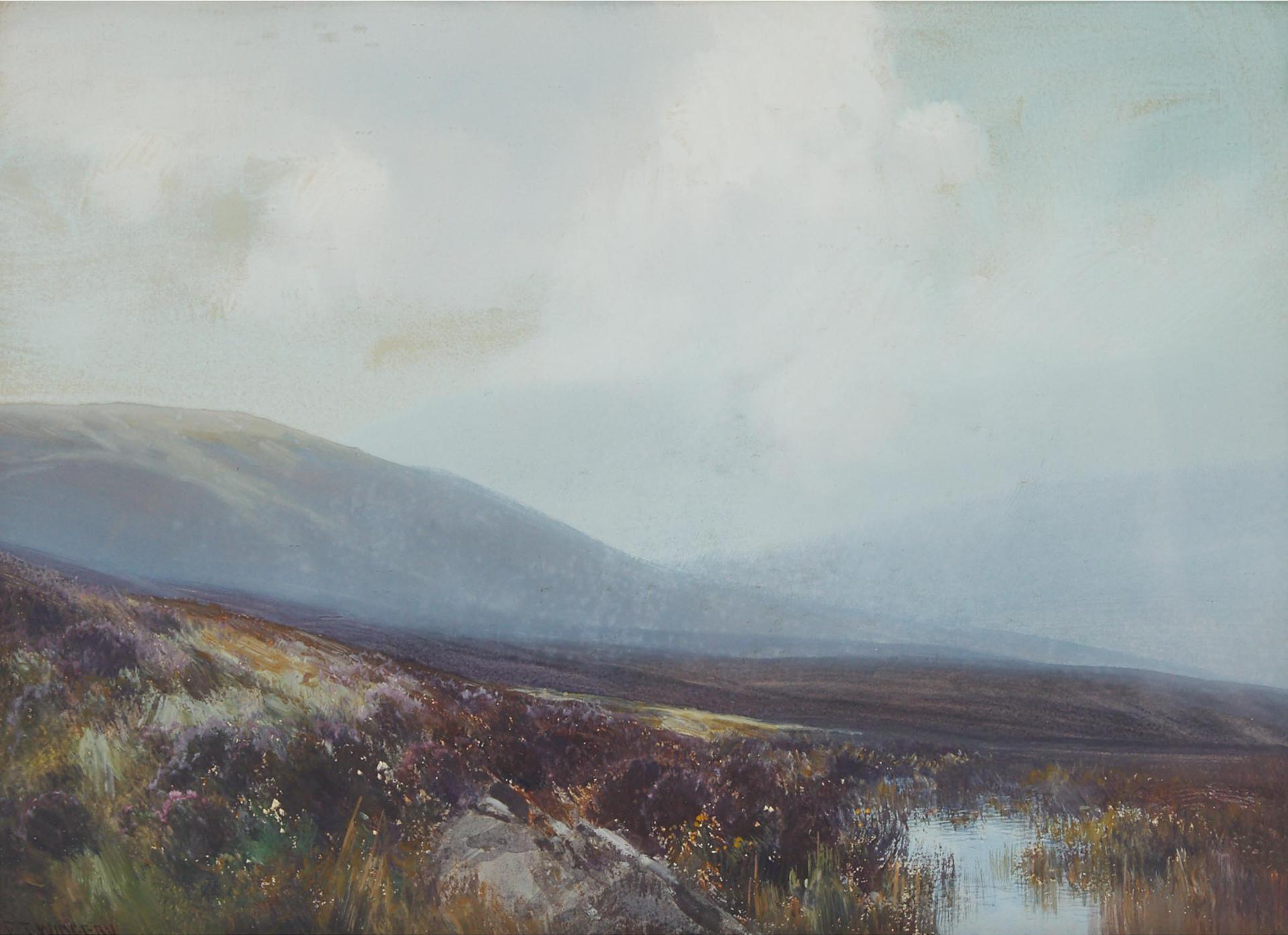 Frederick John Widgery (1861-1942) - Highland Landscape With Heather And Rolling Hills