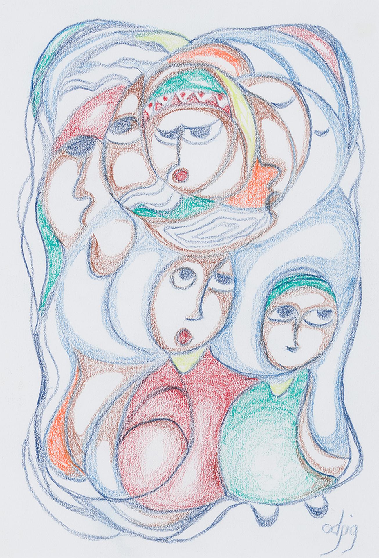 Daphne Odjig (1919-2016) - Untitled - Family