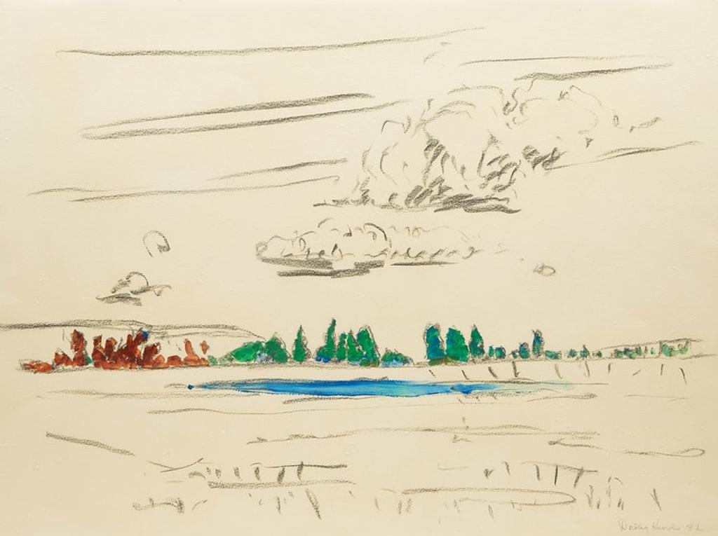 Dorothy Elsie Knowles (1927-2001) - Trees Behind a Lake