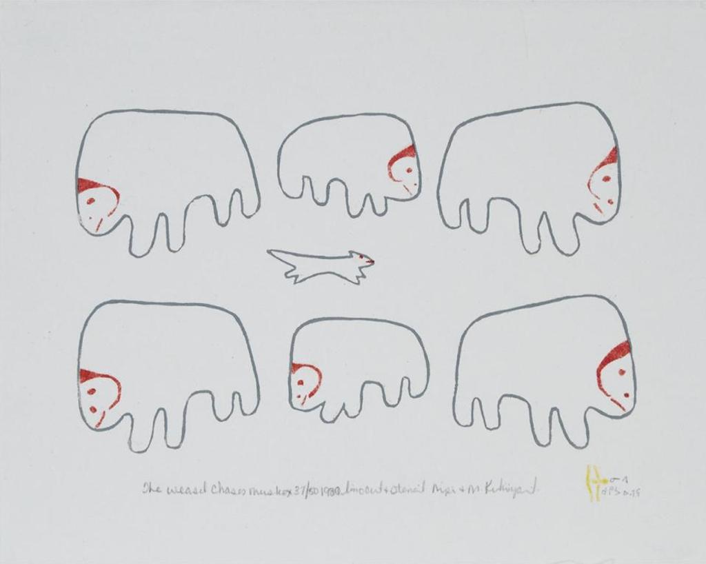 Myra Kukiiyaut (1929-2006) - The Weasel Chases Muskox