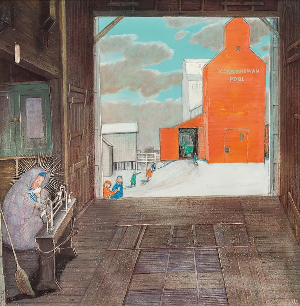 William Kurelek (1927-1977) - Prairie Call to Cold Company (Nativity Series)