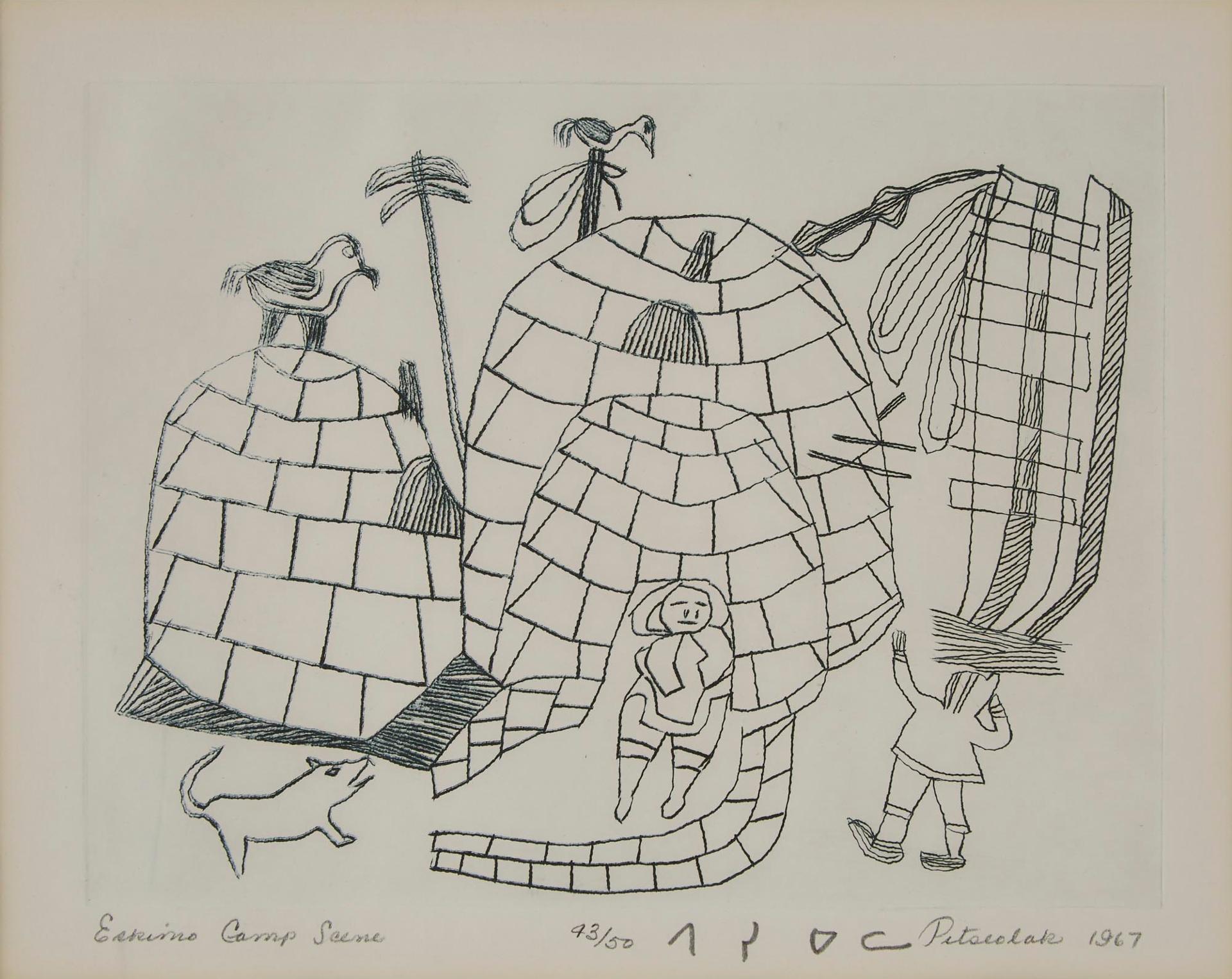 Pitseolak Ashoona (1904-1983) - Camp Scene