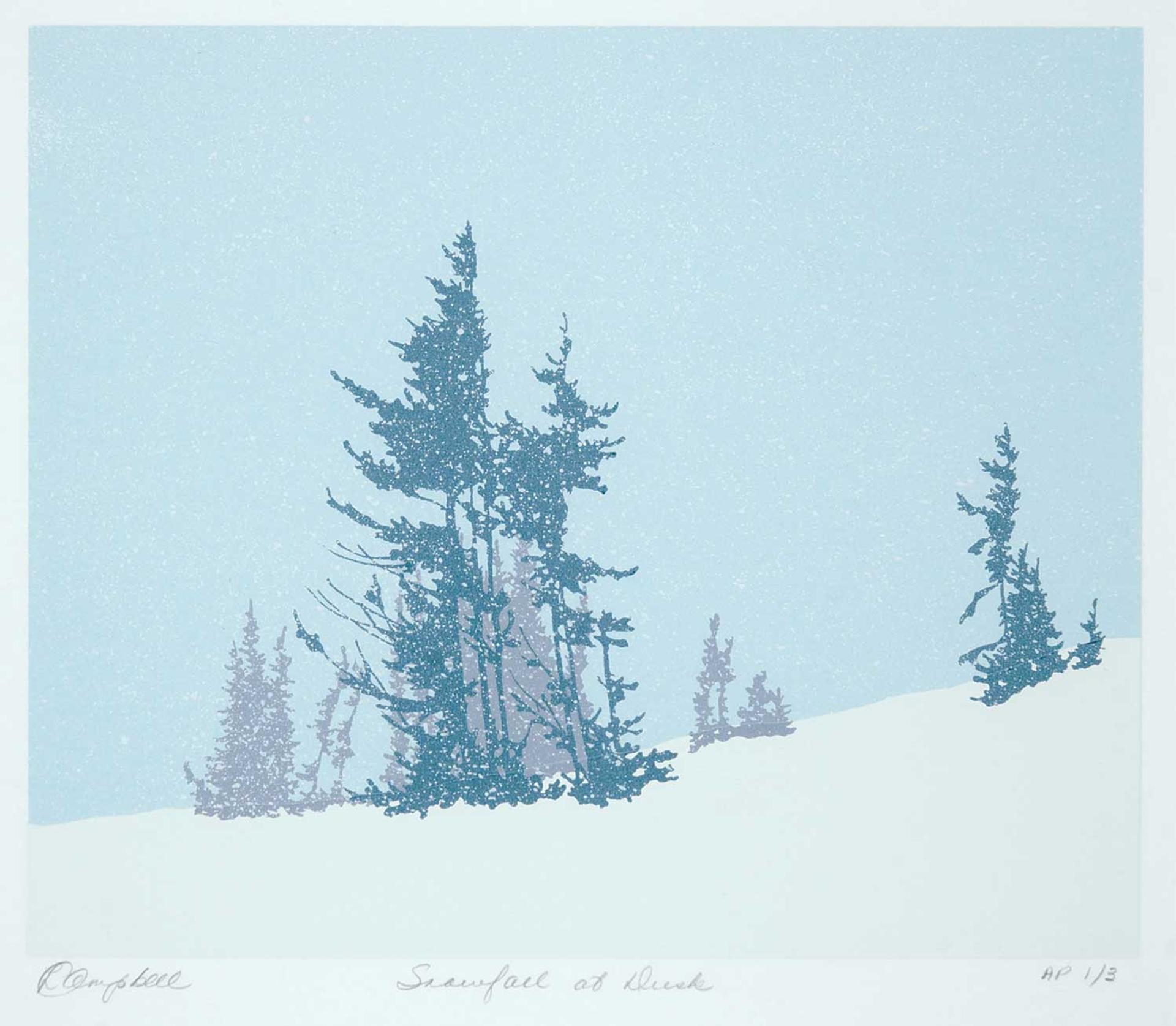 Leyda Campbell (1949) - Snowfall at Dusk #AP 1/3