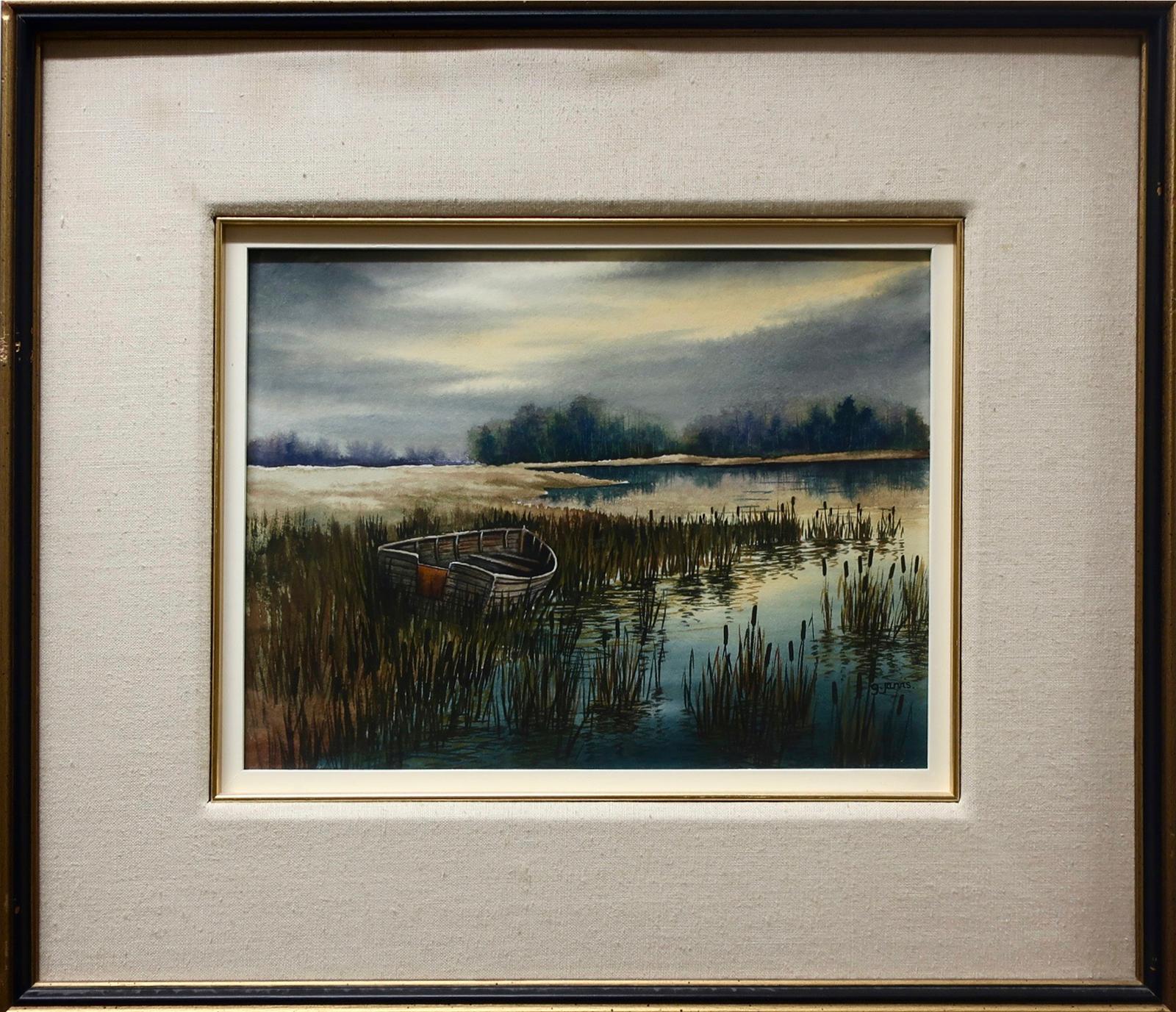Georgia Jarvis (1944-1990) - Old Boat In The Reeds