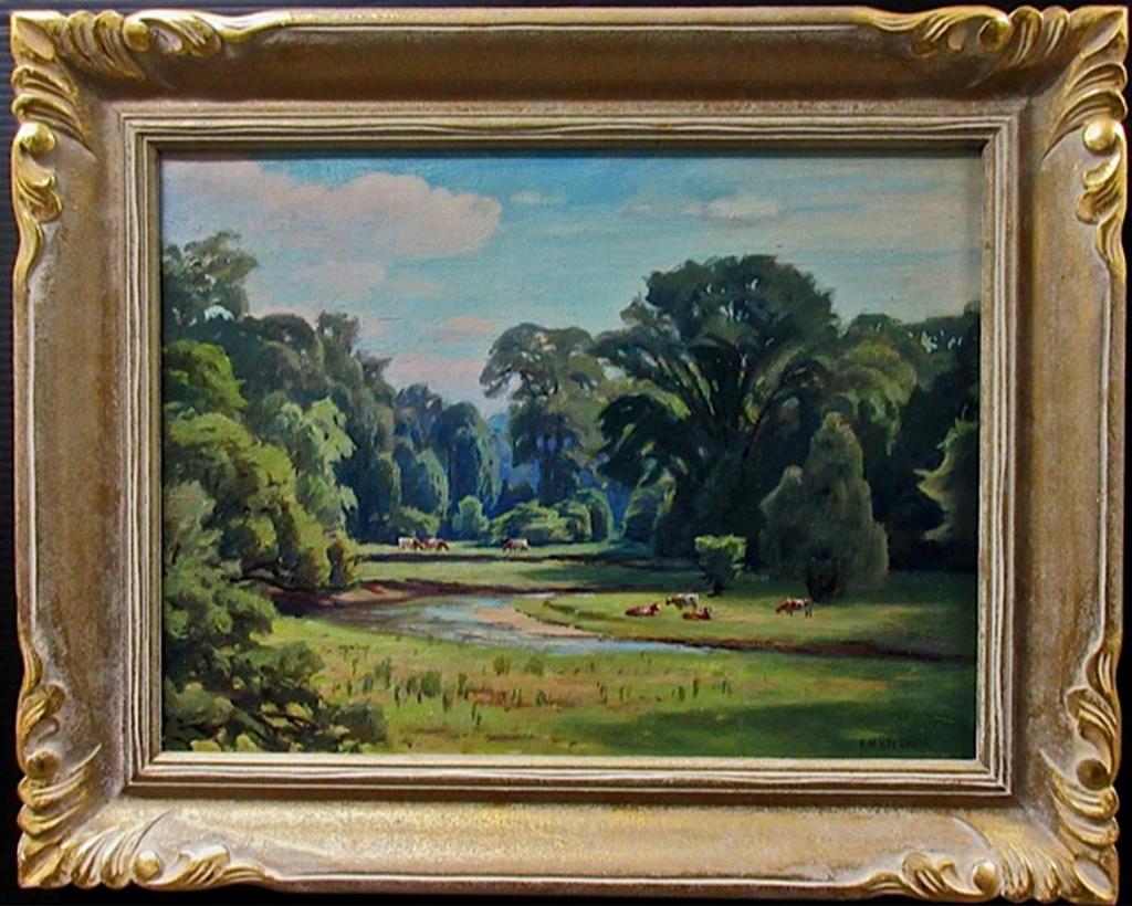 Henry Frederick Brigden (1871-1956) - Untitled (Cattle Grazing And Resting By Winding Stream)