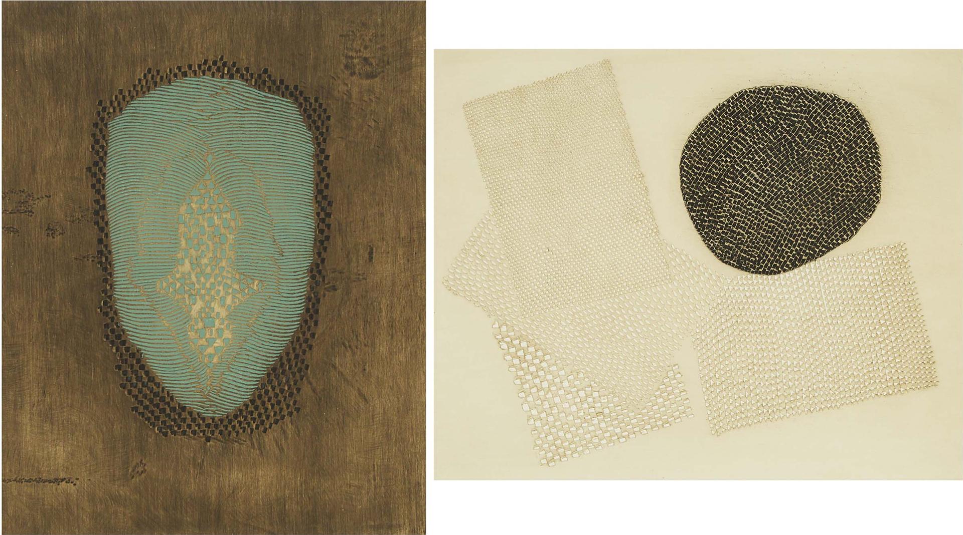Arthur Luiz Piza - Oval On Brown Ground; Black Circle