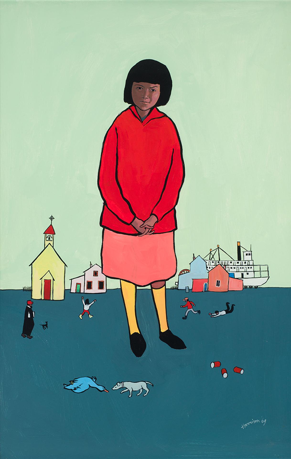 Ted Harrison (1926-2015) - Virginia and the Blue Duck