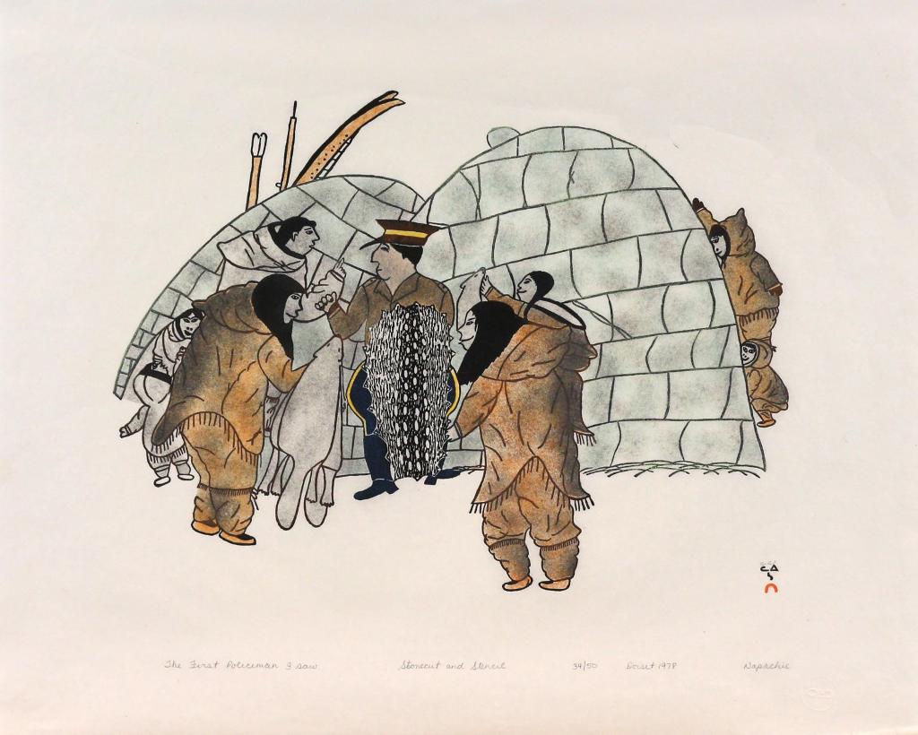 Napatchie Pootoogook (1938-2002) - The First Policeman I Saw; 1978